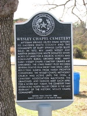 Wesley Chapel Cemetery Marker image. Click for full size.