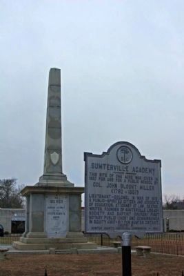 Sumterville Academy Marker and the Confederate Memorial. Click for full size. Sumterville Academy Marker and the Confederate Memorial image. Click for full size.