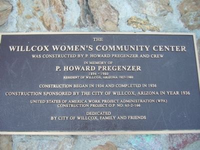The Willcox Women's Community Center Marker image. Click for full size.
