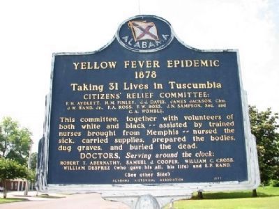 Yellow Fever Epidemic 1878 Marker - Side A image. Click for full size.