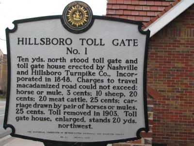 Hillsboro Toll Gate Marker image. Click for full size.
