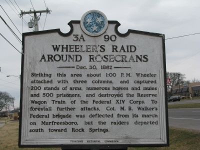 Wheeler's Raid around Rosecrans Marker image. Click for full size.
