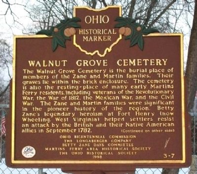 Walnut Grove Cemetery Marker (Side A) image. Click for full size.