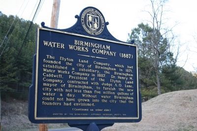 Birmingham Water Works Company (1887)Marker - Side A. Click for full size. Birmingham Water Works Company (1887)Marker - Side A image. Click for full size.