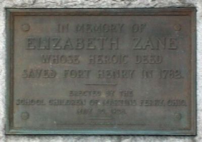 Elizabeth Zane Monument Marker image. Click for full size.