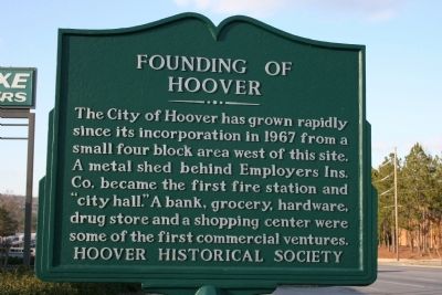 Founding Of Hoover Marker. Click for full size. Founding Of Hoover Marker image. Click for full size.