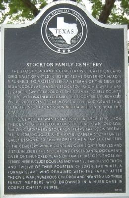 Stockton Family Cemetery Marker image. Click for full size.