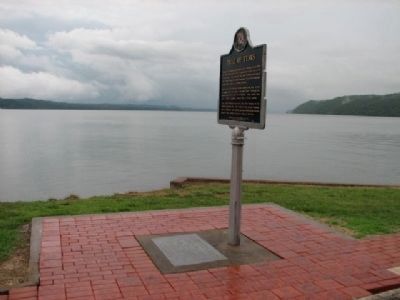 Trail of Tears Marker and the Tennessee River. Click for full size. Trail of Tears Marker and the Tennessee River image. Click for full size.