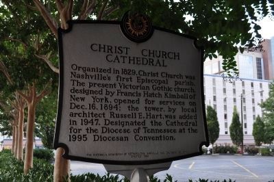 Christ Church Cathedral Marker - Front image. Click for full size.