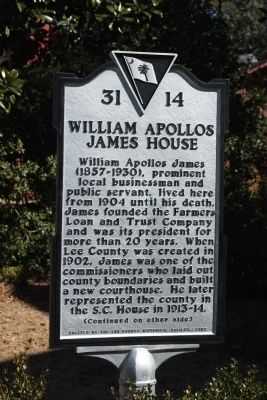 William Apollos James House Marker image. Click for full size.