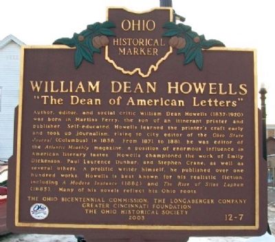 William Dean Howells Marker (Side A) image. Click for full size.