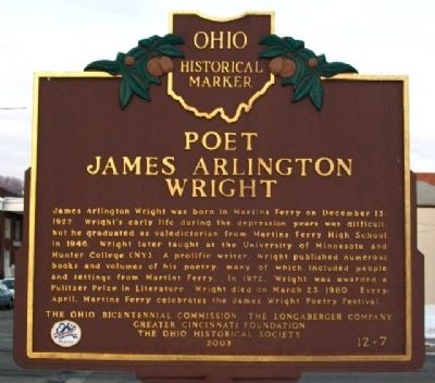 James Arlington Wright Marker (Side B) image. Click for full size.