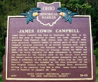 James Edwin Campbell Marker. Click for full size. James Edwin Campbell Marker image. Click for full size.