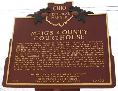 Meigs County Courthouse Marker (Side B) image. Click for full size.