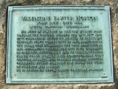 Valentine Baxter Horton Marker. Click for full size. Valentine Baxter Horton Marker image. Click for full size.