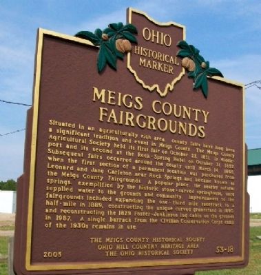 Meigs County Fairgrounds Marker image. Click for full size.