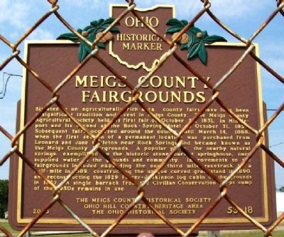 Meigs County Fairgrounds Marker. Click for full size. Meigs County Fairgrounds Marker image. Click for full size.