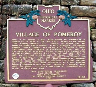 Village of Pomeroy Marker image. Click for full size.