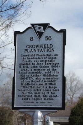Crowfield Plantation Marker. Click for full size. Crowfield Plantation Marker image. Click for full size.