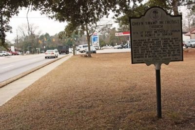 Green Swamp Methodist Church Marker, westbound West Liberty St. near intersection with Alice Drive. Click for full size. Green Swamp Methodist Church Marker, westbound West Liberty St. near intersection with Alice Drive image. Click for full size.