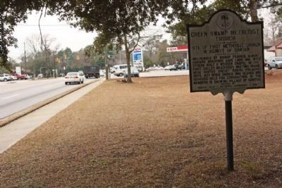Green Swamp Methodist Church Marker, westbound West Liberty St. near intersection with Alice Drive image. Click for full size.