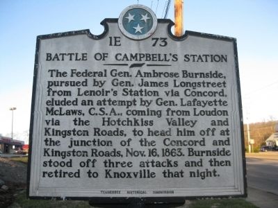 Battle of Campbell's Station Marker image. Click for full size.