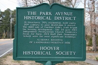 The Park Avenue Historical District Marker. Click for full size. The Park Avenue Historical District Marker image. Click for full size.