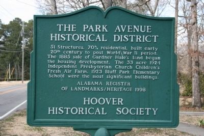 The Park Avenue Historical District Marker image. Click for full size.