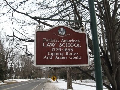 Earliest American Law School Marker image. Click for full size.