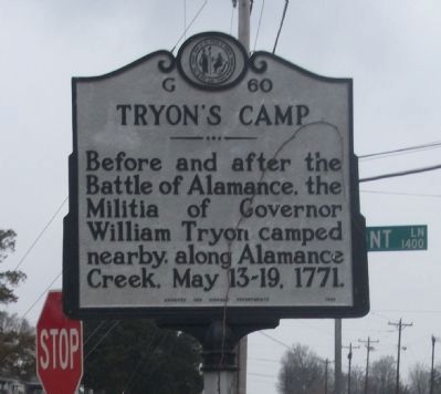 Tryon's Camp Marker image. Click for full size.