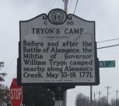 Tryon's Camp Marker. Click for full size. Tryon's Camp Marker image. Click for full size.