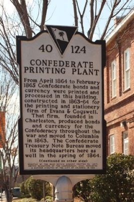 Confederate Printing Plant Marker. Click for full size. Confederate Printing Plant Marker image. Click for full size.