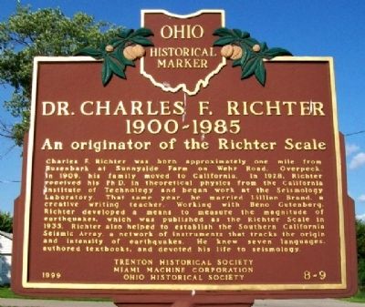 Dr. Charles F. Richter Marker (Side B) image. Click for full size.