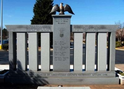 Greenville County Medal of Honor Memorial. Click for full size. Greenville County Medal of Honor Memorial image. Click for full size.
