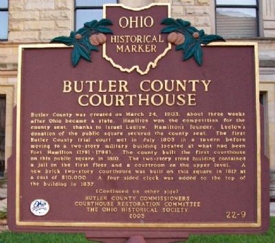 Butler County Courthouse Marker (Side A) image. Click for full size.