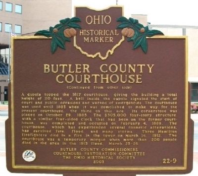 Butler County Courthouse Marker (Side B). Click for full size. Butler County Courthouse Marker (Side B) image. Click for full size.