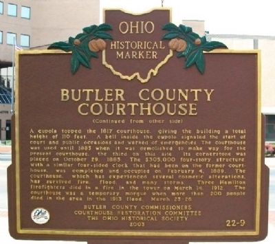 Butler County Courthouse Marker (Side B) image. Click for full size.