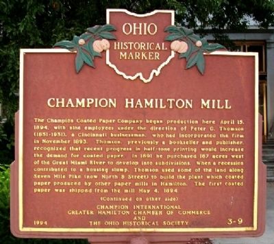 Champion Hamilton Mill Marker image. Click for full size.