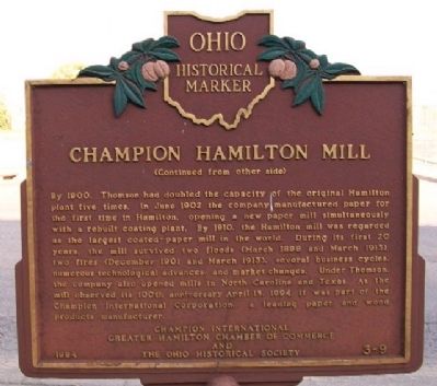 Champion Hamilton Mill Marker image. Click for full size.