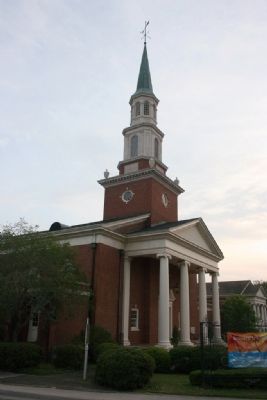 The First Baptist Church & Marker image. Click for full size.