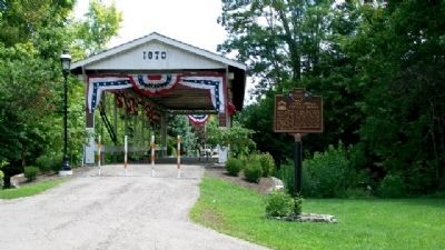Germantown Covered Bridge and Marker image. Click for full size.