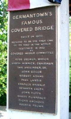 Germantown Covered Bridge Marker image. Click for full size.