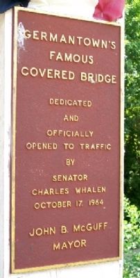 Germantown Covered Bridge Marker image. Click for full size.