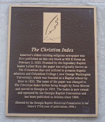<i>The Christian Index</i> Marker image. Click for full size.