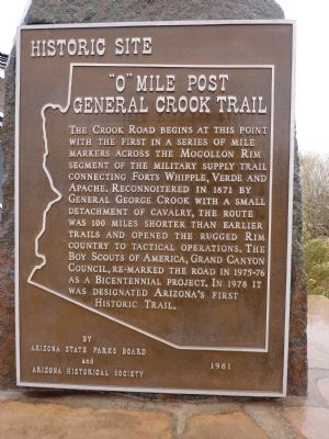 "0" Mile Post General Crook Trail Marker image. Click for full size.