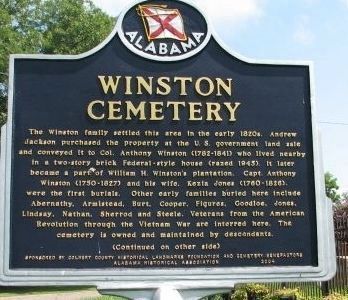 Winston Cemetery Marker - Side A image. Click for full size.