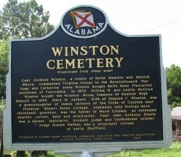 Winston Cemetery Marker - Side B image. Click for full size.