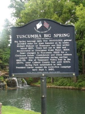 Tuscumbia Big Spring Marker. Click for full size. Tuscumbia Big Spring Marker image. Click for full size.