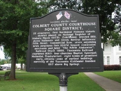 Colbert County Courthouse Square District Marker. Click for full size. Colbert County Courthouse Square District Marker image. Click for full size.