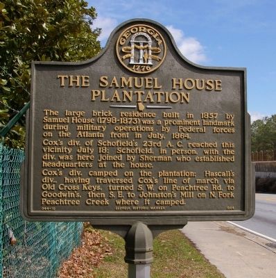 The Samuel House Plantation Marker image. Click for full size.
